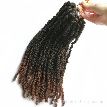 Pre-twisted Passion Twist Hair 18 Inch Pre-looped Passion Crochet Hair for Women Pretwisted Synthetic Braids Crochet Ombre